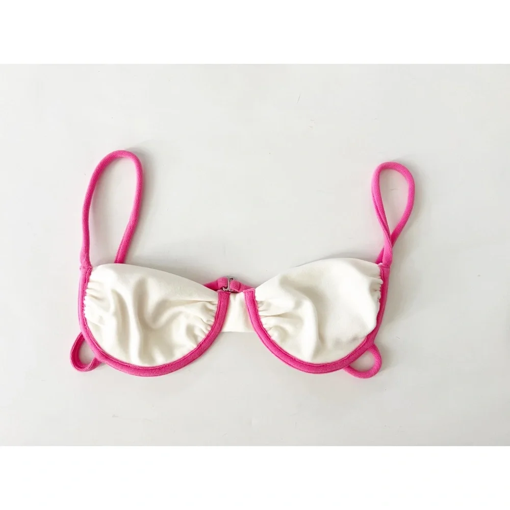 Frankies Bikinis Kailyn Top + Jenna High Waist High Cut Bottom in Meadow XS